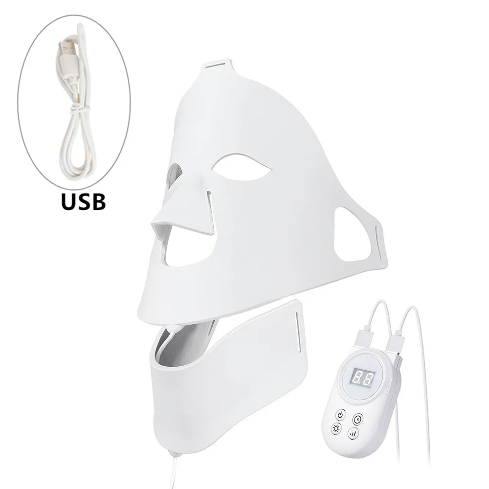 Face & Neck Silicone LED Mask – 7 Colors Photon Light Therapy