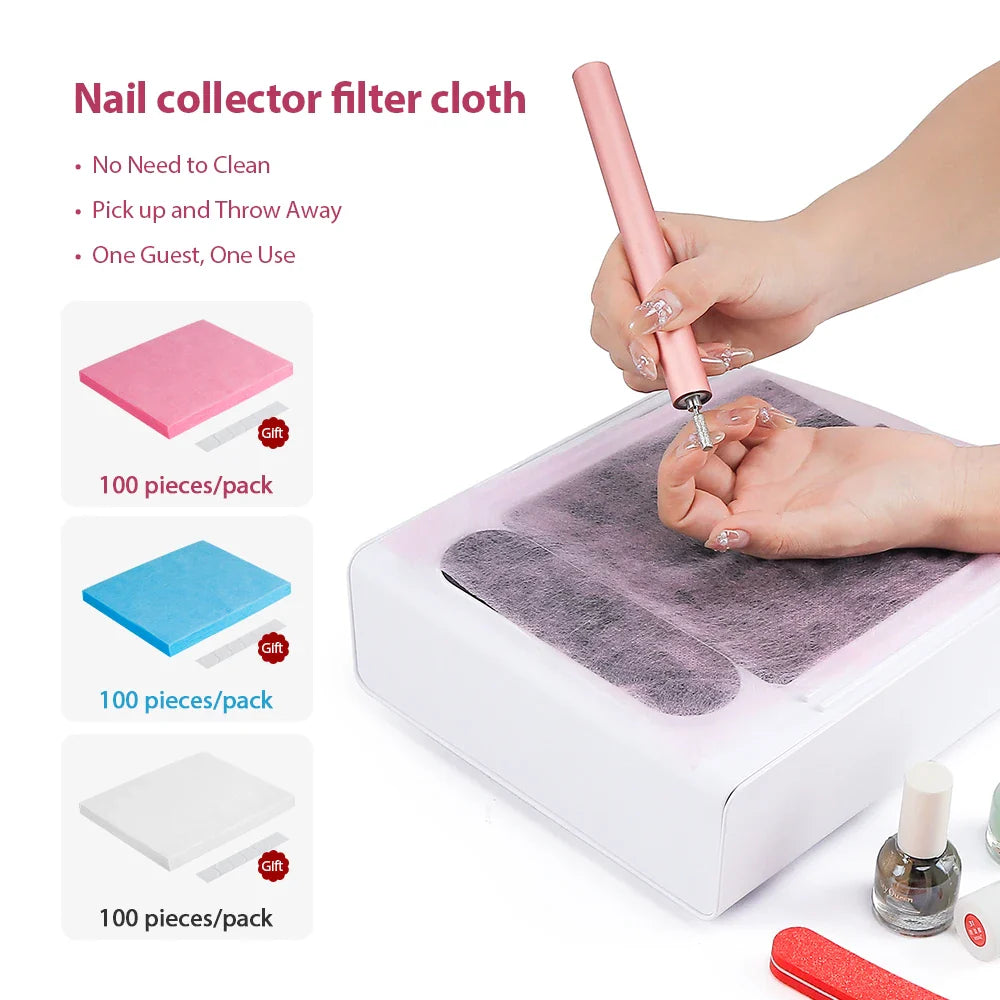 100pcs Disposable Nail Vacuum Cleaner Filter Paper