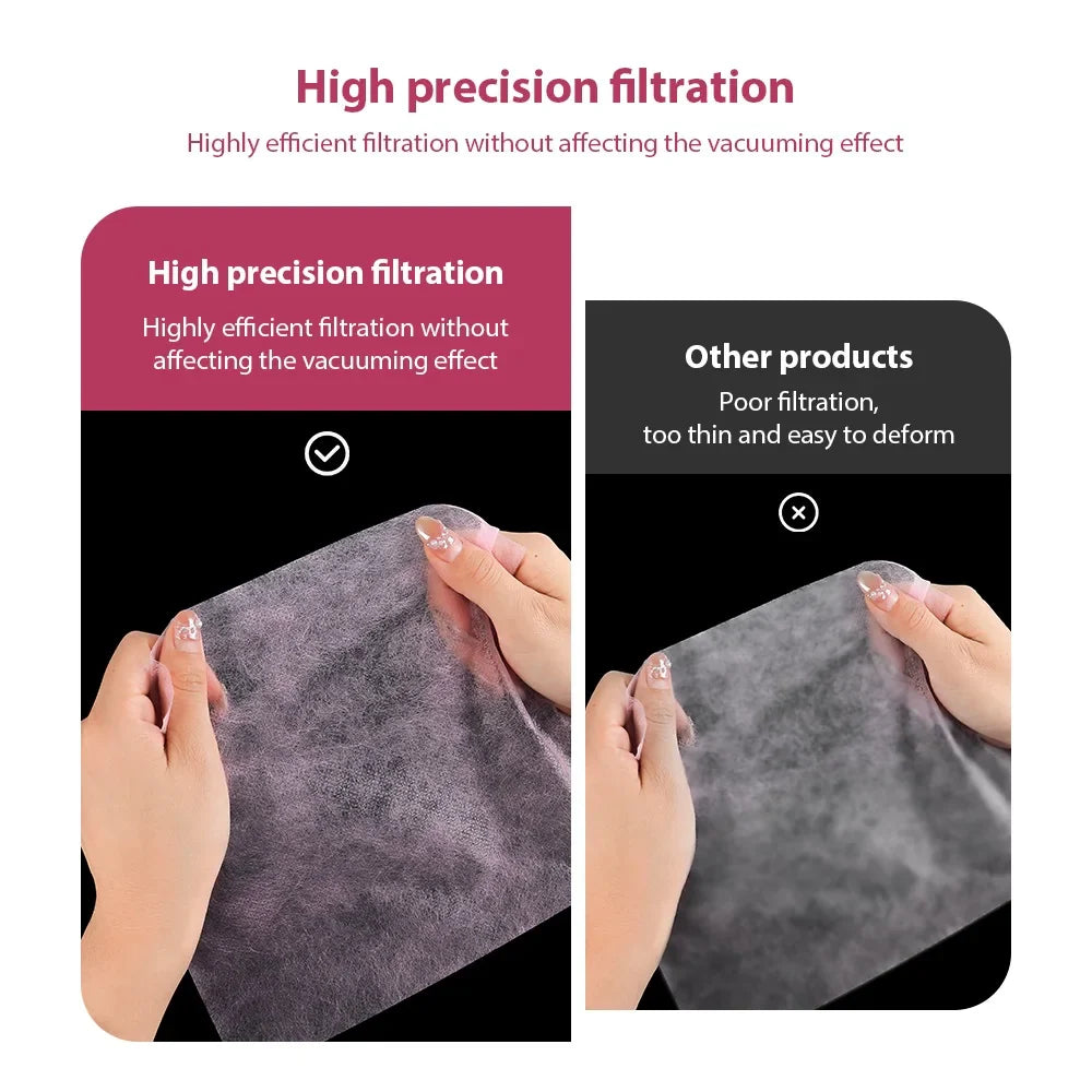 100pcs Disposable Nail Vacuum Cleaner Filter Paper